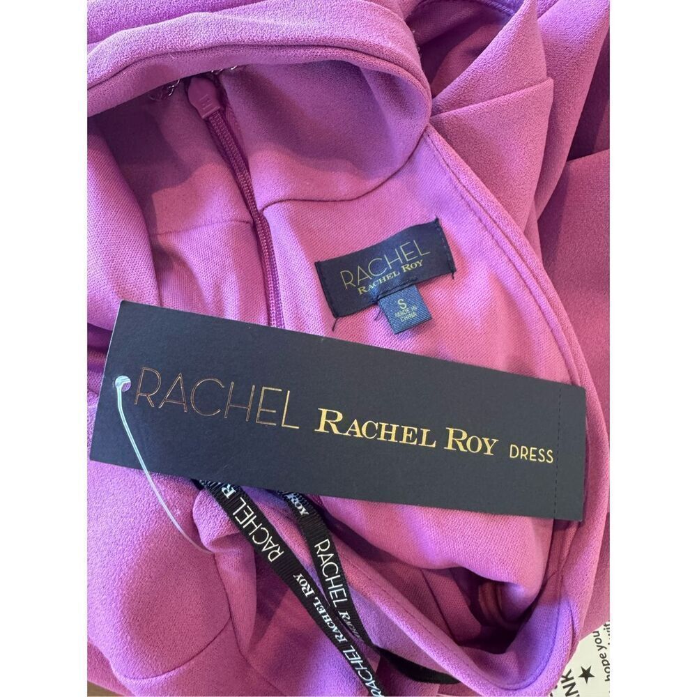 NWT Rachel Rachel Roy Harland Halter Sheath Dress Small Purple Wedding Guest - Picture 6 of 6